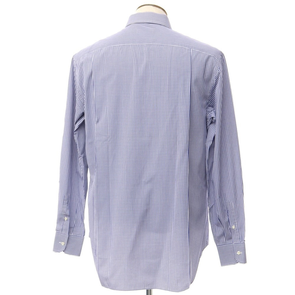 [Used] Ermenegildo Zegna Cotton Check Dress Shirt Navy Blue x White [Size not specified (L)] [BLU] [S/S/A/W] [Condition Rank C] [Men&