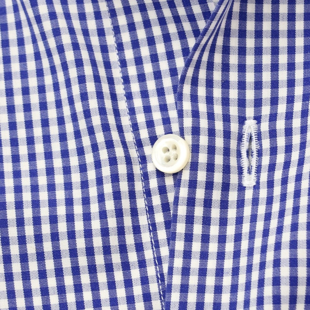 [Used] Ermenegildo Zegna Cotton Check Dress Shirt Navy Blue x White [Size not specified (L)] [BLU] [S/S/A/W] [Condition Rank C] [Men&