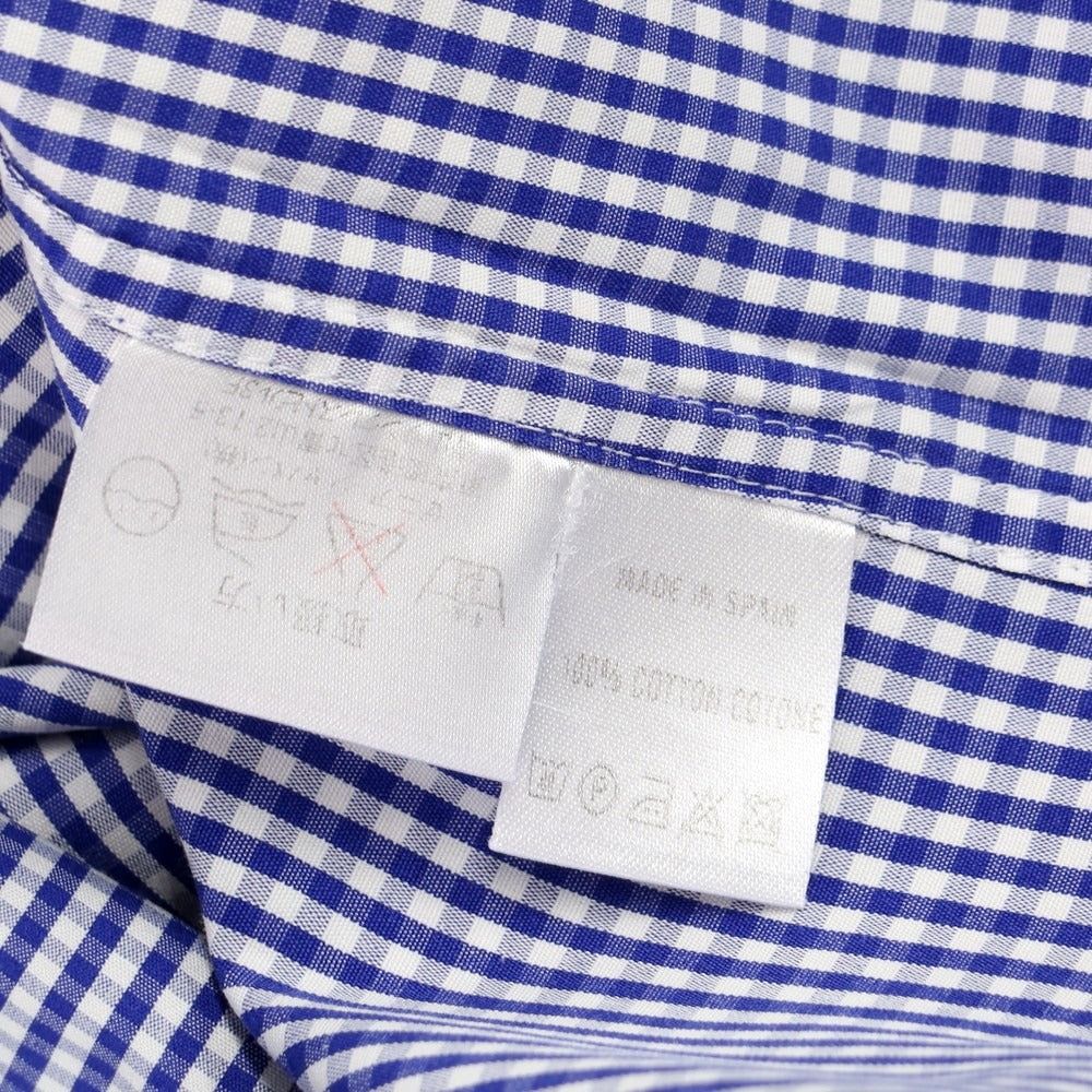 [Used] Ermenegildo Zegna Cotton Check Dress Shirt Navy Blue x White [Size not specified (L)] [BLU] [S/S/A/W] [Condition Rank C] [Men&
