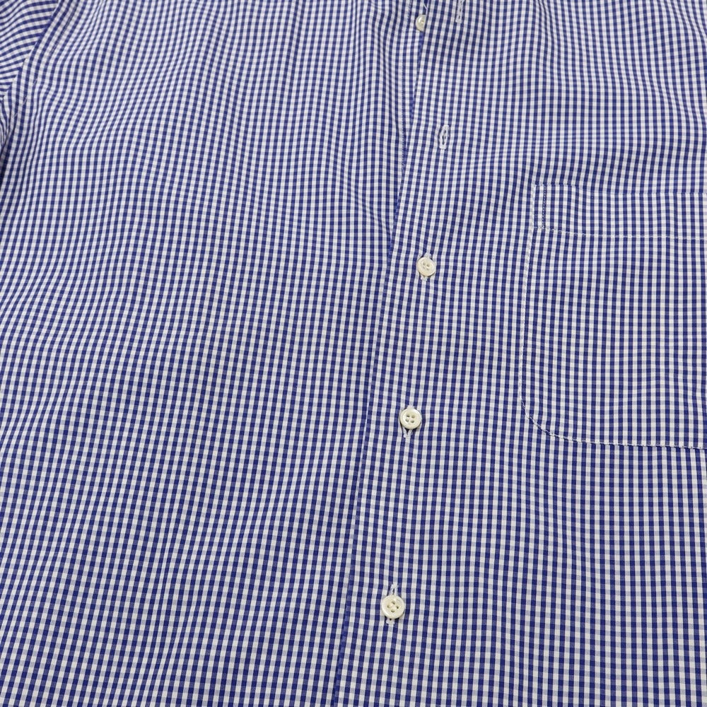 [Used] Ermenegildo Zegna Cotton Check Dress Shirt Navy Blue x White [Size not specified (L)] [BLU] [S/S/A/W] [Condition Rank C] [Men&