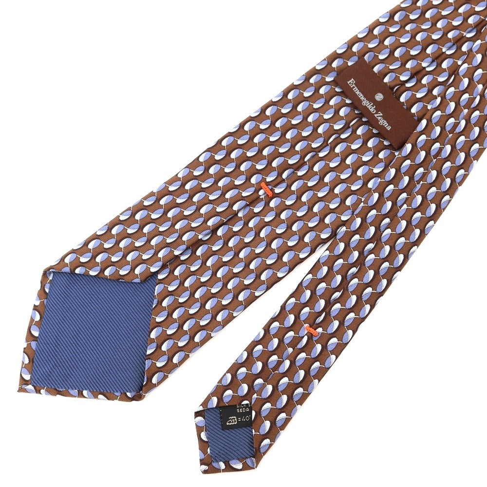 [Used] Ermenegildo Zegna Printed Tri-Fold Silk Tie Brown [BRW] [S/S/A/W] [Condition Rank B] ​​[Men&