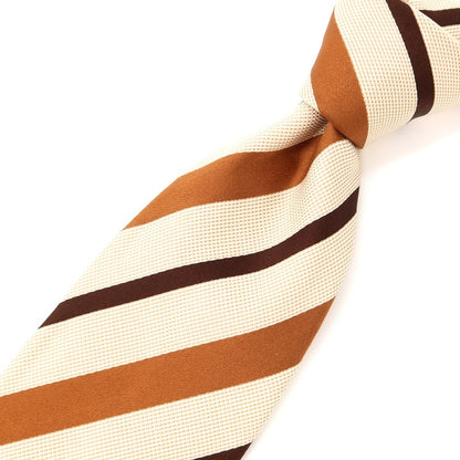 [Used] Ermenegildo Zegna Striped Silk Cotton Tie Beige x Brown [BEI] [S/S/A/W] [Condition Rank B] ​​[Men&