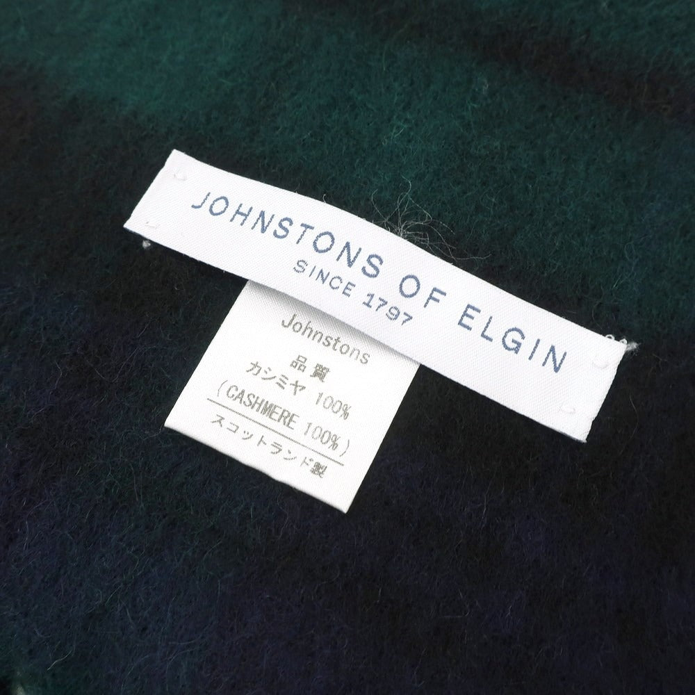 [Used] Johnstons JOHNSTONS Cashmere Check Large Stole Navy x Green [NVY] [A/W] [Condition Rank A] [Unisex] [768977]