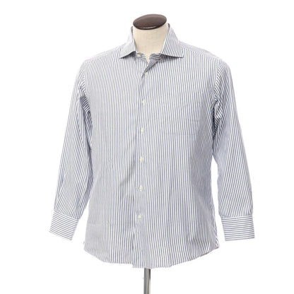 [Used] azabu tailor cotton striped dress shirt, white x navy [size not specified (approximately L)] [NVY] [S/S/A/W] [Condition rank B] ​​[Men&