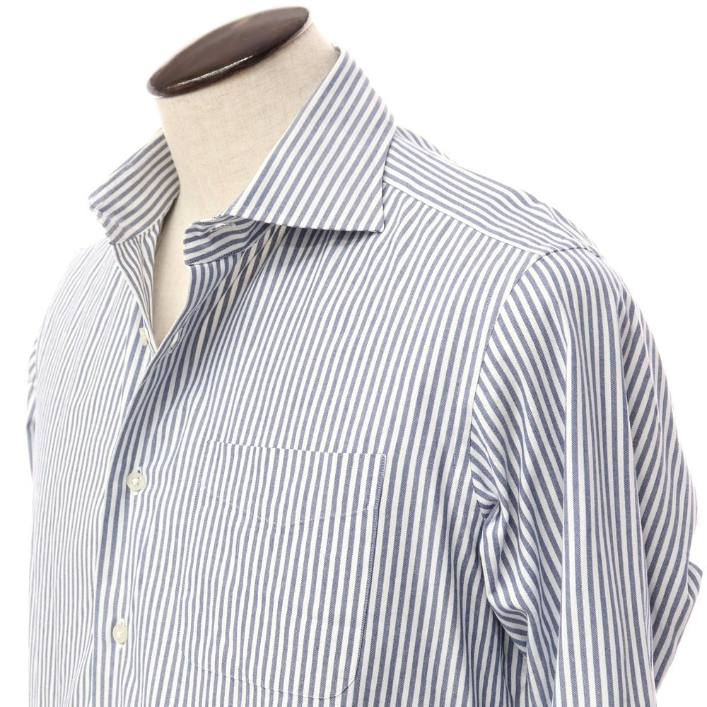 [Used] azabu tailor cotton striped dress shirt, white x navy [size not specified (approximately L)] [NVY] [S/S/A/W] [Condition rank B] ​​[Men&