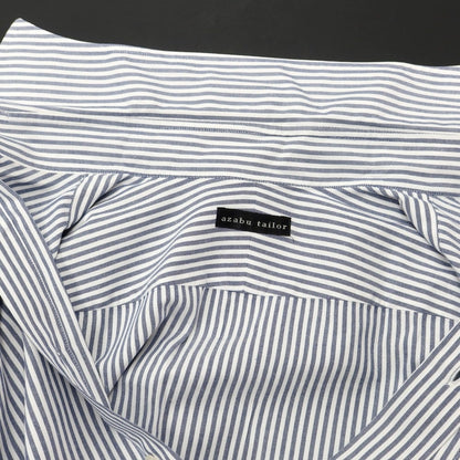 [Used] azabu tailor cotton striped dress shirt, white x navy [size not specified (approximately L)] [NVY] [S/S/A/W] [Condition rank B] ​​[Men&