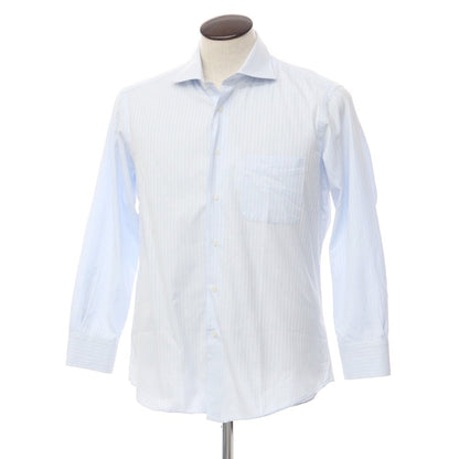 [Used] azabu tailor cotton striped dress shirt light blue x white [size not listed (approximately XL)] [BLU] [S/S/A/W] [Condition rank B] ​​[Men&