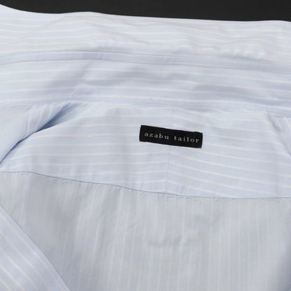 [Used] azabu tailor cotton striped dress shirt light blue x white [size not listed (approximately XL)] [BLU] [S/S/A/W] [Condition rank B] ​​[Men&