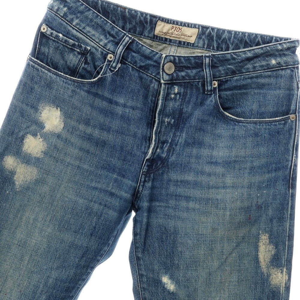 【新品】ピーティーゼロチンクエ PT05 ダメージ＆ブリーチ加工 デニムパンツ ジーンズ ネイビー【サイズ32】【NVY】【S/S/A/W】【状態ランクN】【メンズ】【769174】