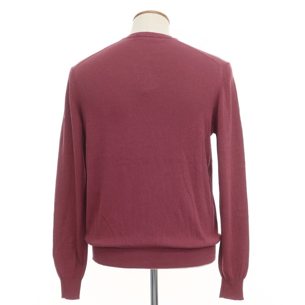 [Used] ZANONE High Gauge Cotton V-neck Knit, Wine [Size 48] [RED] [S/S] [Condition Rank B] ​​[Men&