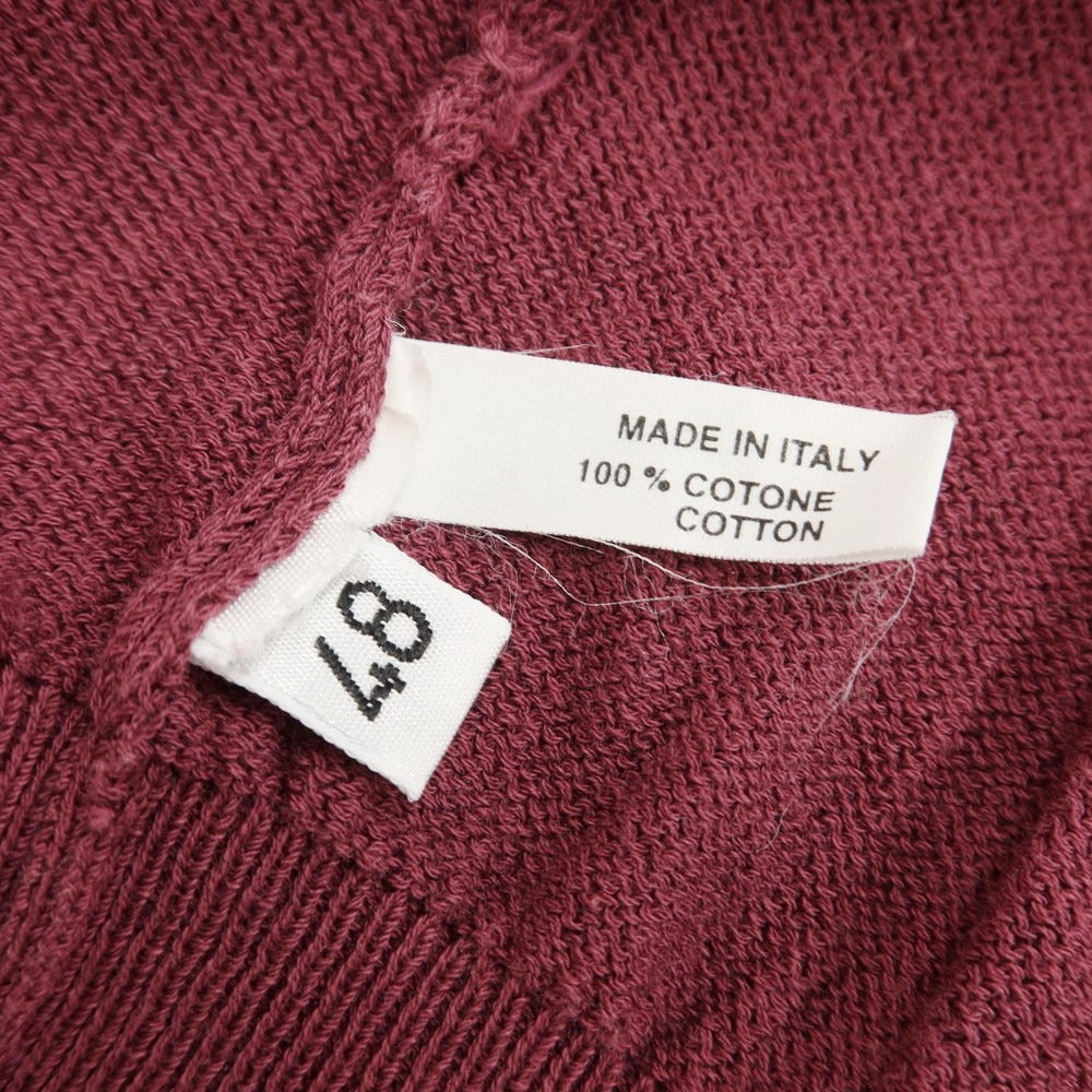 [Used] ZANONE High Gauge Cotton V-neck Knit, Wine [Size 48] [RED] [S/S] [Condition Rank B] ​​[Men&