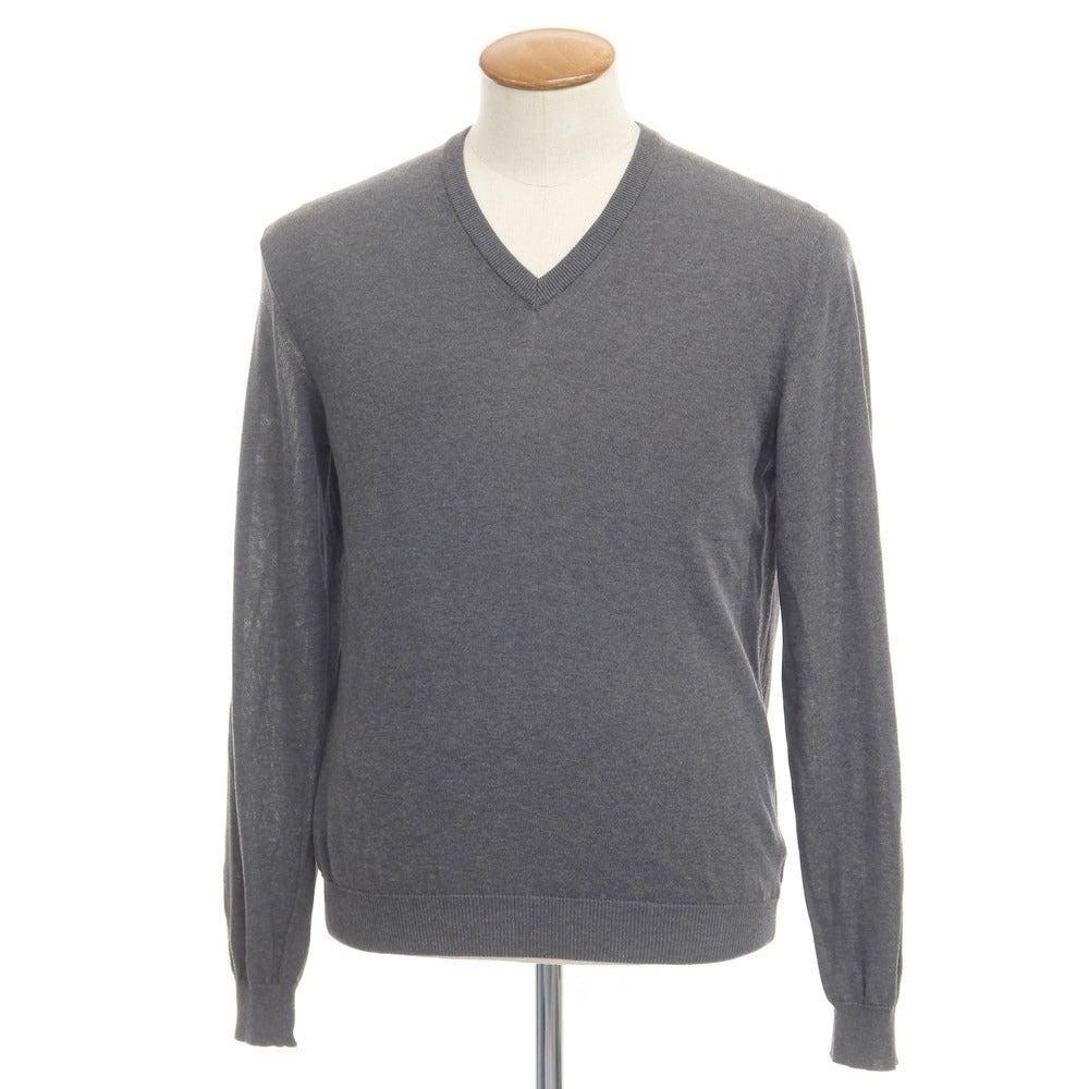 [Used] ZANONE High Gauge Cotton V-neck Knit Grey [Size 48] [GRY] [S/S] [Condition Rank B] ​​[Men&