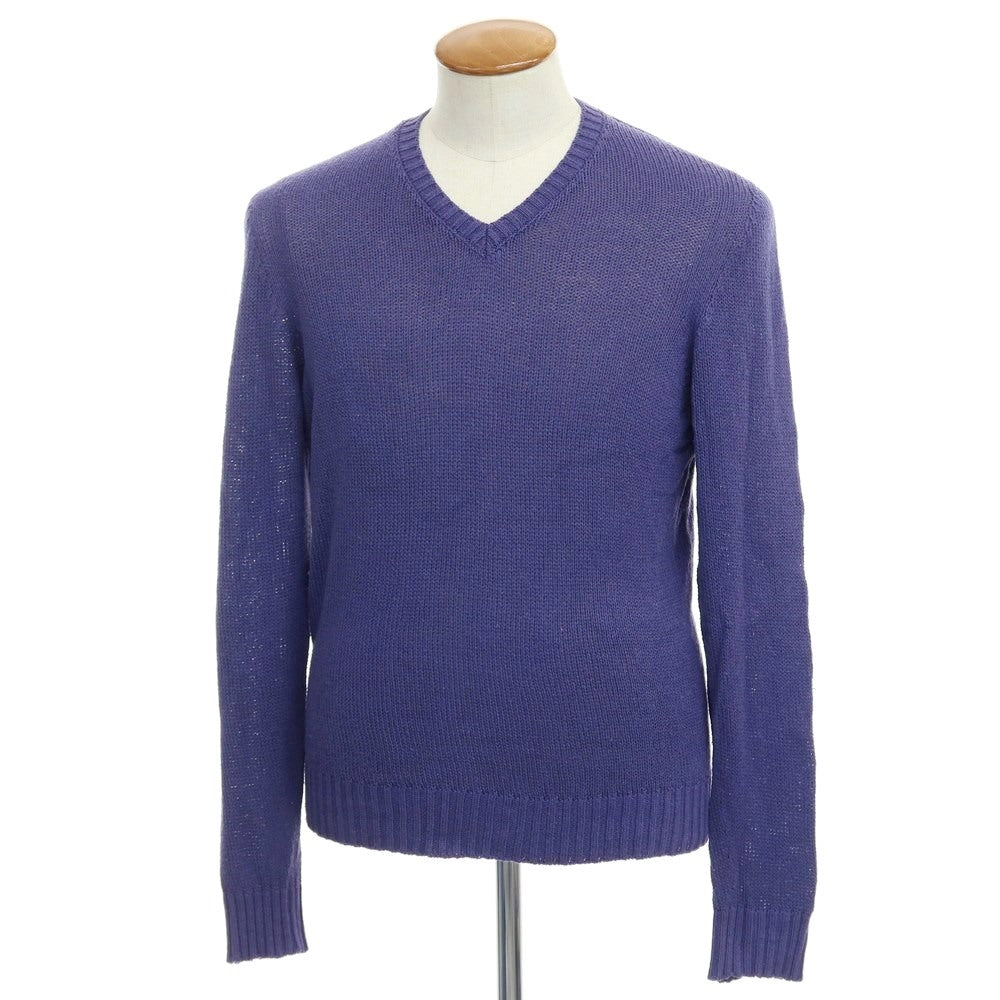 [Used] SCAGLIONE Mid-gauge silk V-neck knit Purple navy [Size M] [NVY] [S/S] [Condition rank C] [Men&