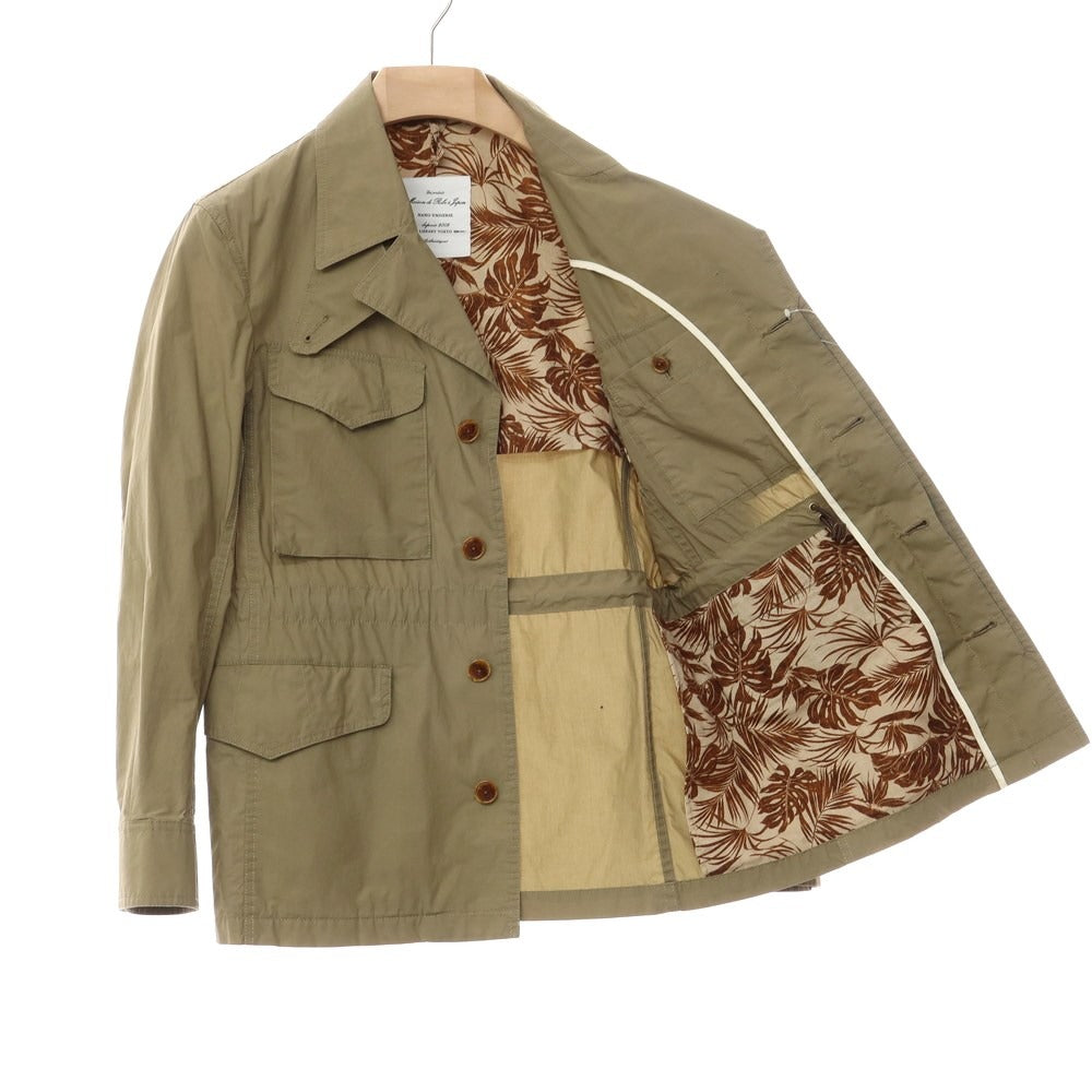 [Used] Nano Universe Cotton Military Jacket Blouson Khaki [Size 44] [KAK] [S/S] [Condition Rank B] [Men&