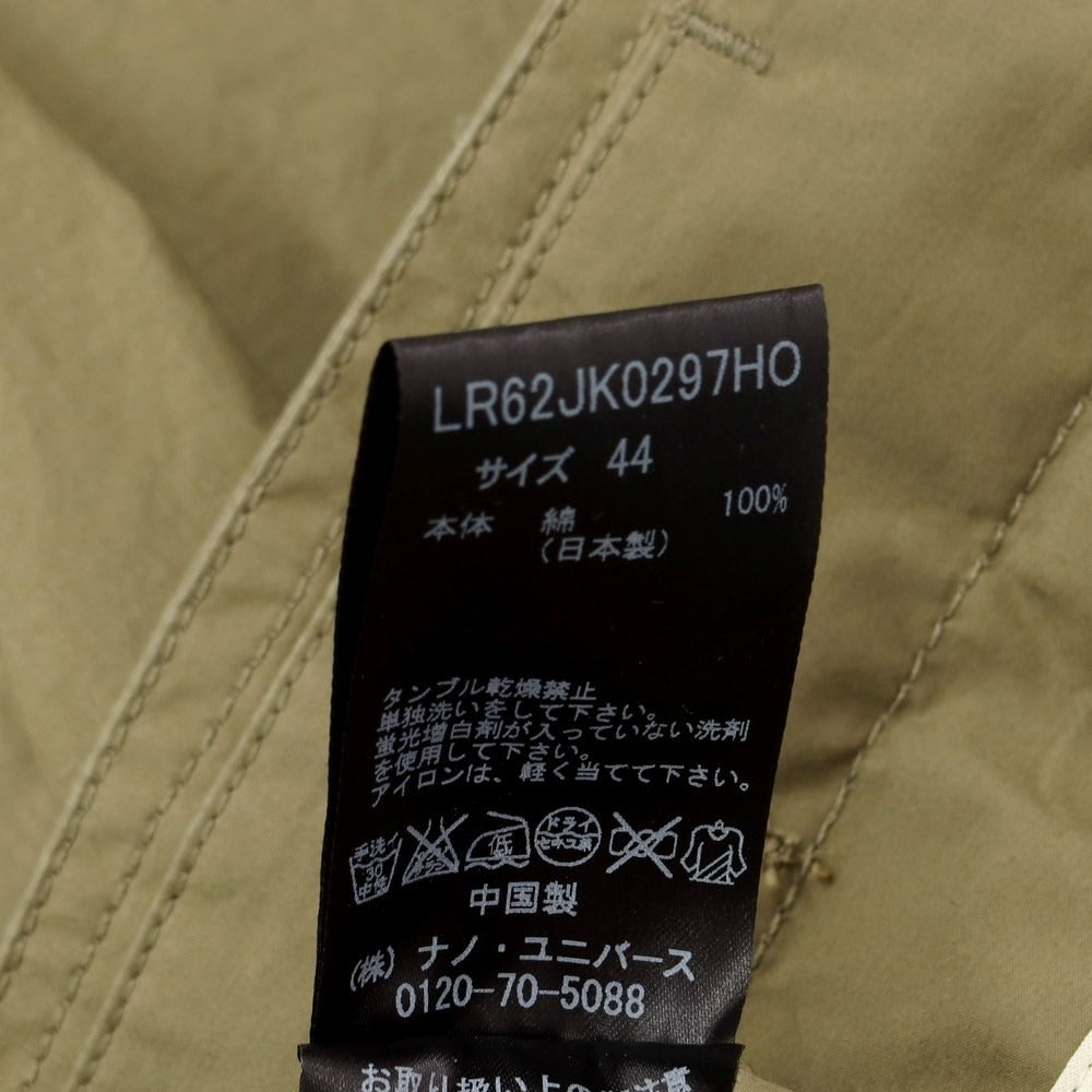 [Used] Nano Universe Cotton Military Jacket Blouson Khaki [Size 44] [KAK] [S/S] [Condition Rank B] [Men&