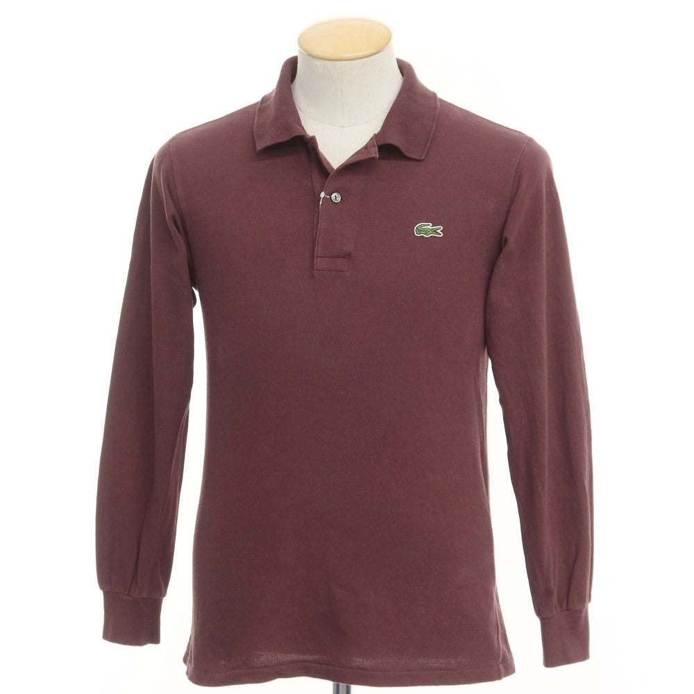 [Used] LACOSTE Pique Cotton Long Sleeve Polo Shirt Red Brown [Size 2/XS] [BRW] [S/S/A/W] [Condition Rank C] [Men&