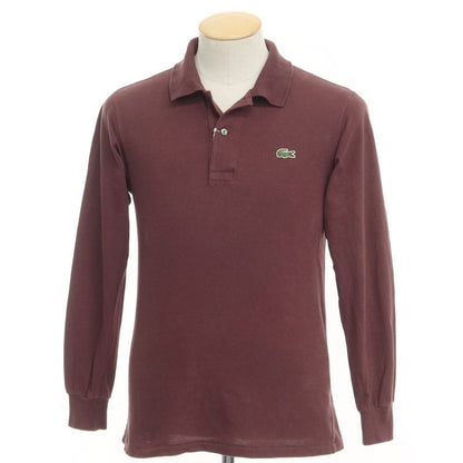 [Used] LACOSTE Pique Cotton Long Sleeve Polo Shirt Red Brown [Size 2/XS] [BRW] [S/S/A/W] [Condition Rank C] [Men&