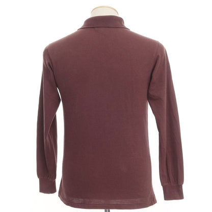 [Used] LACOSTE Pique Cotton Long Sleeve Polo Shirt Red Brown [Size 2/XS] [BRW] [S/S/A/W] [Condition Rank C] [Men&