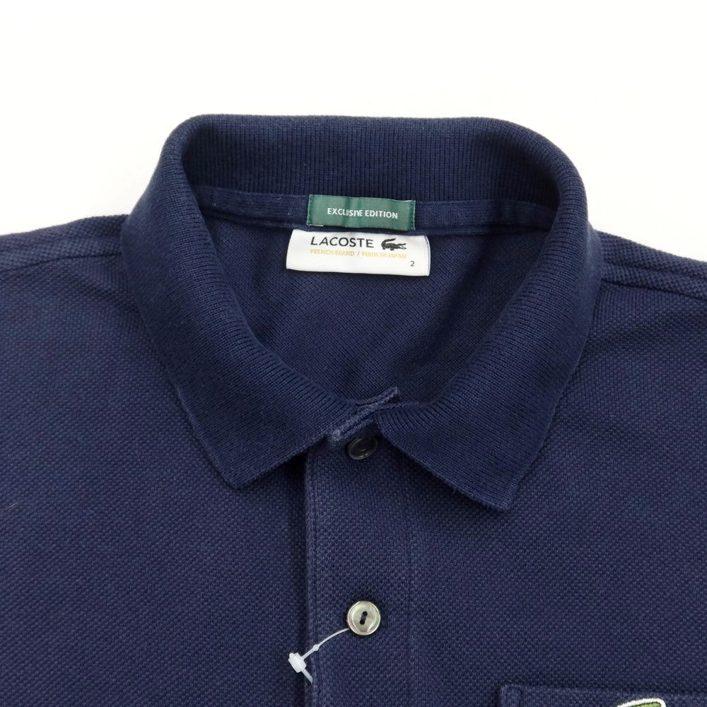 [Used] LACOSTE Pique Cotton Short Sleeve Polo Shirt Navy [Size 2] [NVY] [S/S] [Condition Rank C] [Men&