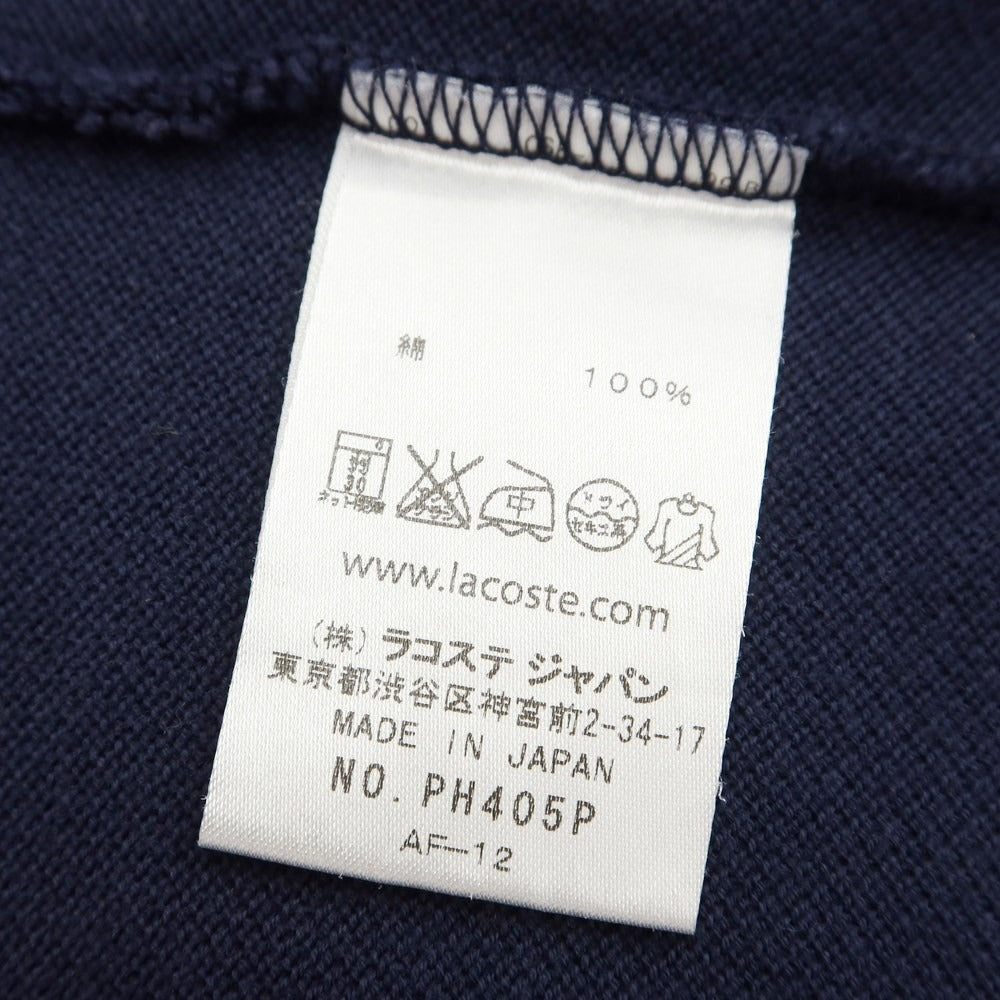 [Used] LACOSTE Pique Cotton Short Sleeve Polo Shirt Navy [Size 2] [NVY] [S/S] [Condition Rank C] [Men&