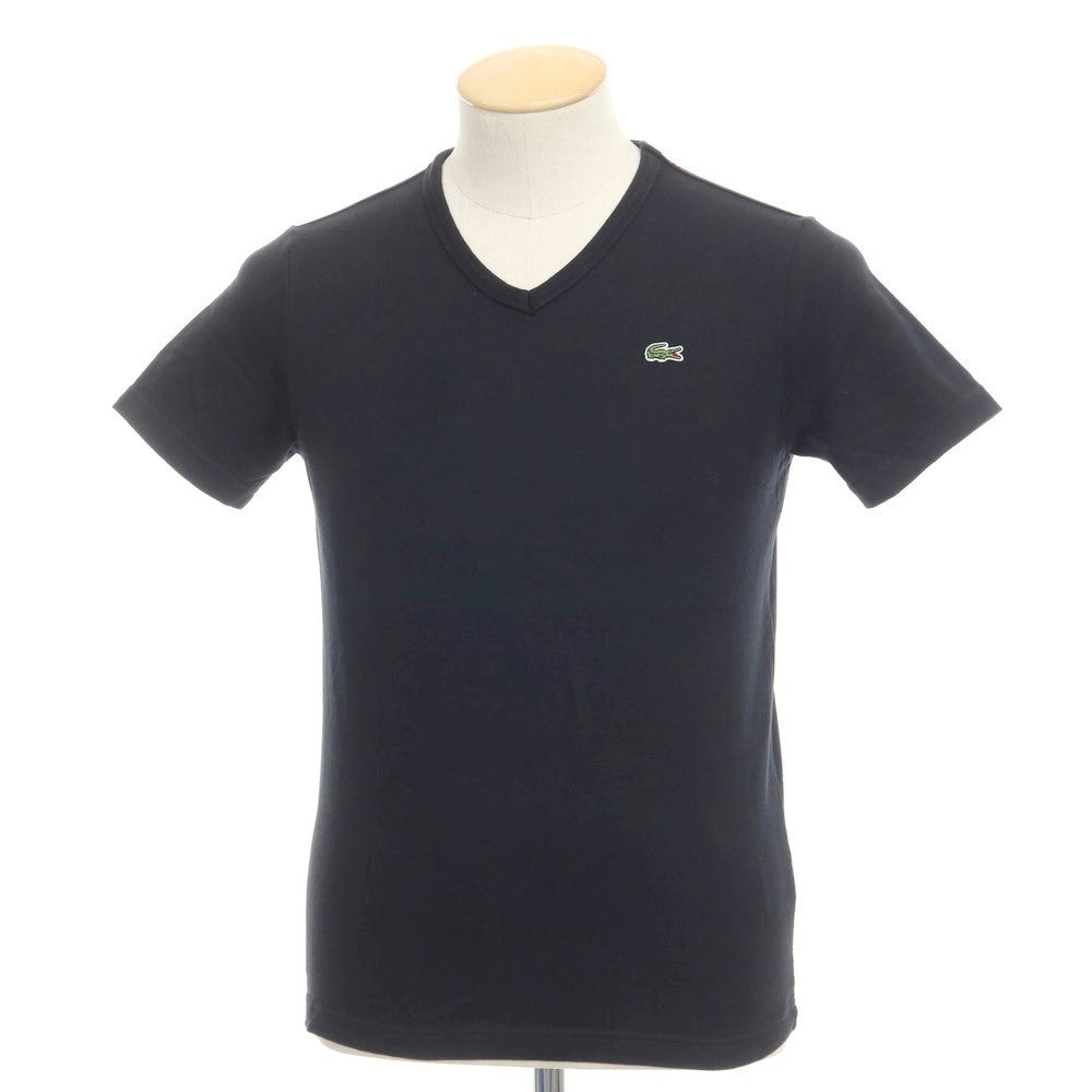 [Used] LACOSTE Cotton V-neck T-shirt Black [Size 2] [BLK] [S/S] [Condition Rank B] ​​[Men&
