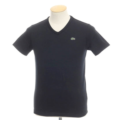 [Used] LACOSTE Cotton V-neck T-shirt Black [Size 2] [BLK] [S/S] [Condition Rank B] ​​[Men&