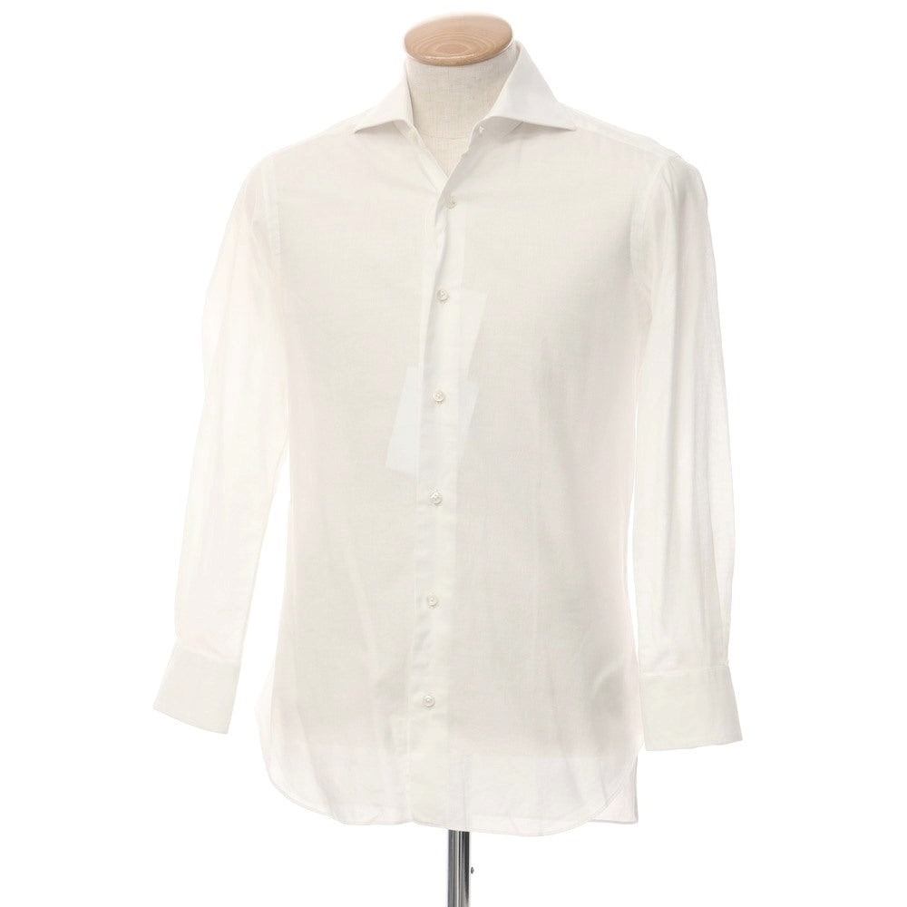 [Used] BARBA Mesh Cotton Wide Collar Dress Shirt White [Size 37] [WHT] [S/S/A/W] [Condition Rank C] [Men&