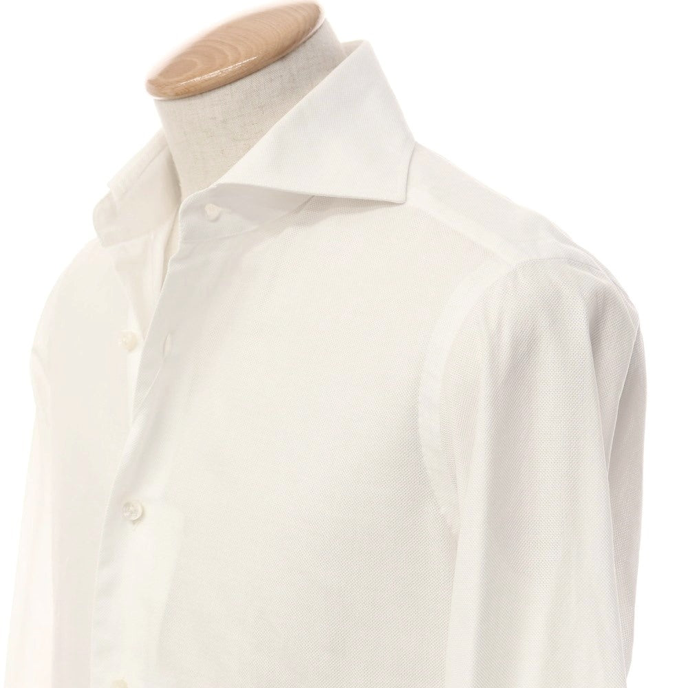 [Used] BARBA Mesh Cotton Wide Collar Dress Shirt White [Size 37] [WHT] [S/S/A/W] [Condition Rank C] [Men&