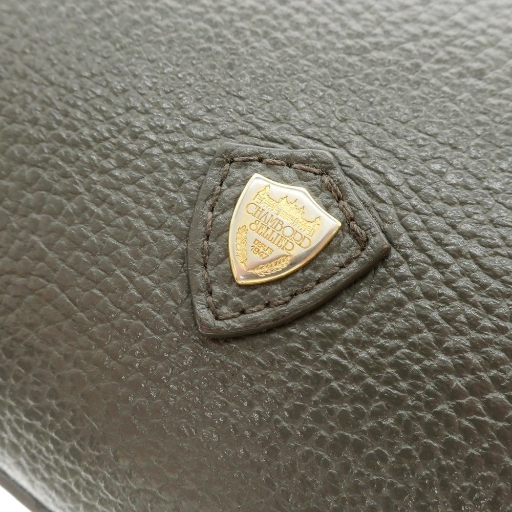 [Used] Chambord Sellier Shrink Leather Briefcase Tote Bag Grey [Size -] [W38xH30xD6.5] [GRY] [S/S/A/W] [Condition Rank C] [Men&