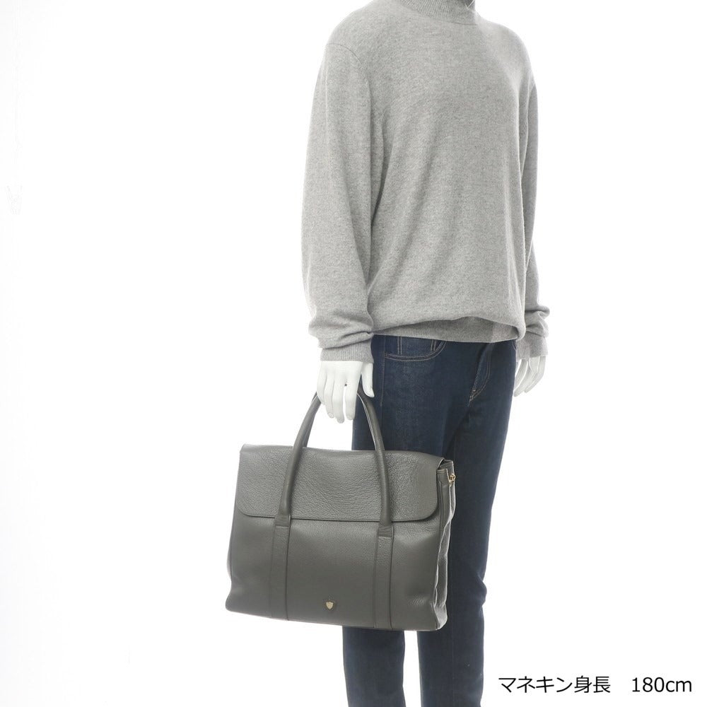 [Used] Chambord Sellier Shrink Leather Briefcase Tote Bag Grey [Size -] [W38xH30xD6.5] [GRY] [S/S/A/W] [Condition Rank C] [Men&