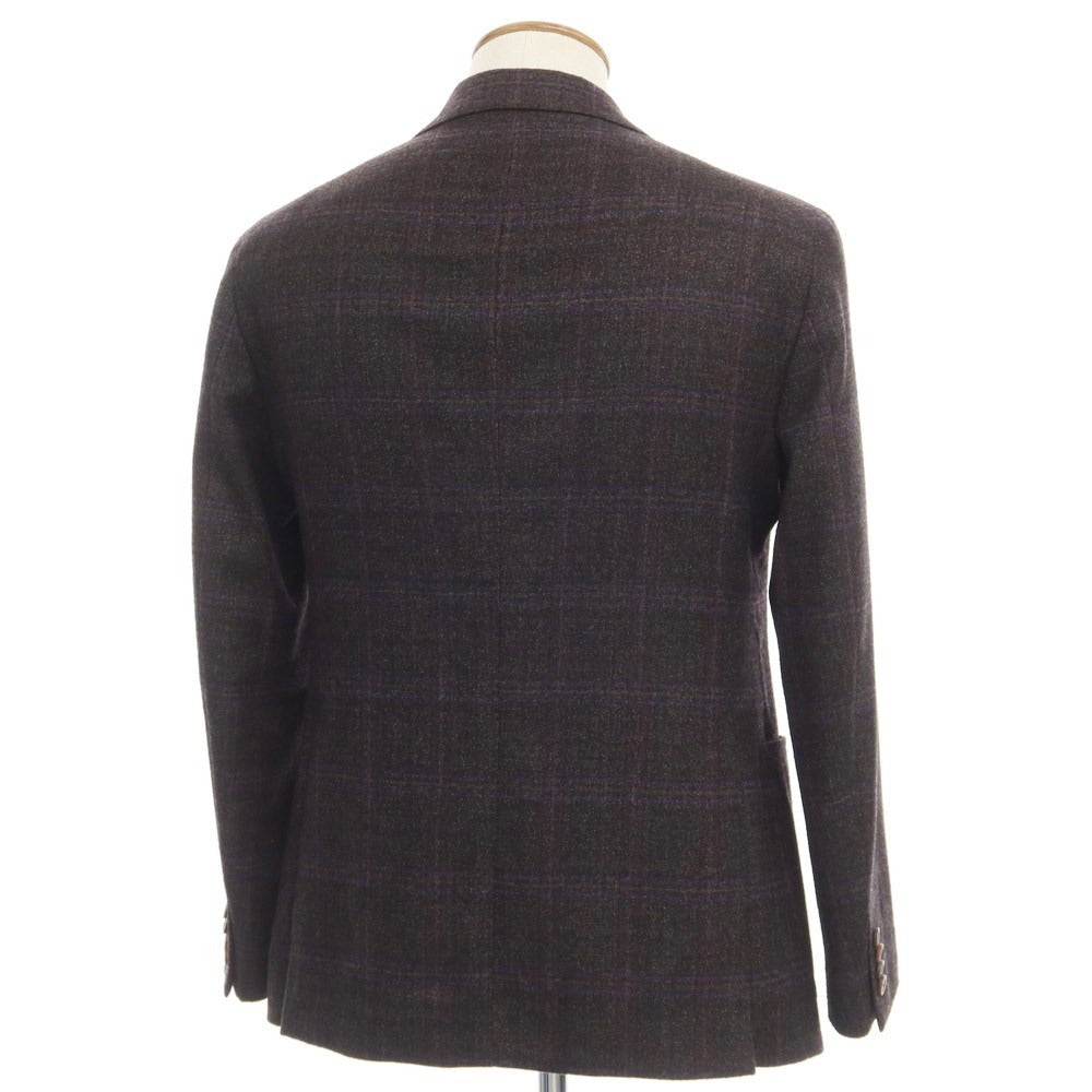 [Used] TAGLIATORE wool nylon check 2B tailored jacket brown gray x purple [size 48] [GRY] [A/W] [Condition rank B] ​​[Men&