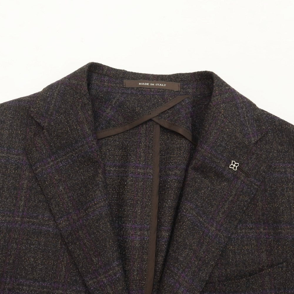 [Used] TAGLIATORE wool nylon check 2B tailored jacket brown gray x purple [size 48] [GRY] [A/W] [Condition rank B] ​​[Men&