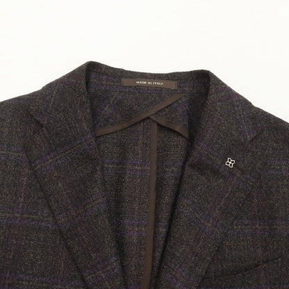 [Used] TAGLIATORE wool nylon check 2B tailored jacket brown gray x purple [size 48] [GRY] [A/W] [Condition rank B] ​​[Men&