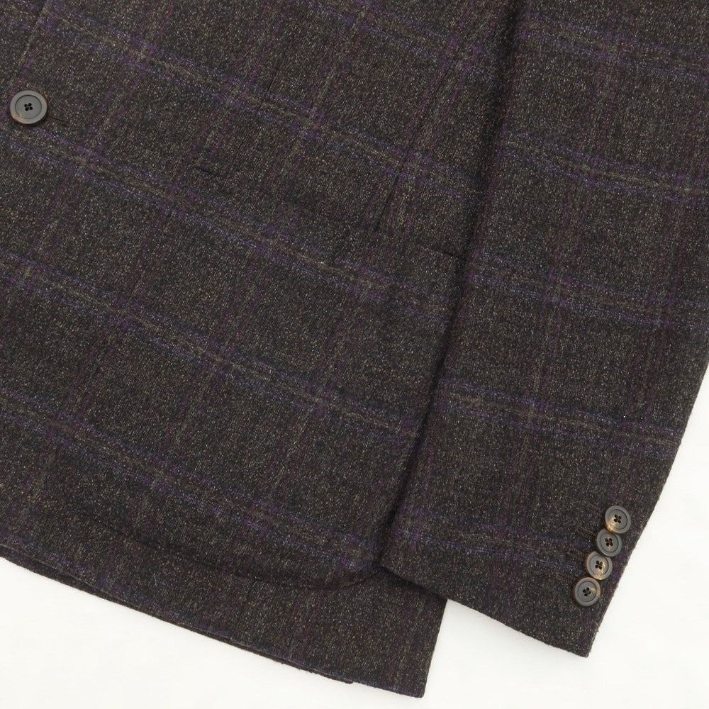 [Used] TAGLIATORE wool nylon check 2B tailored jacket brown gray x purple [size 48] [GRY] [A/W] [Condition rank B] ​​[Men&