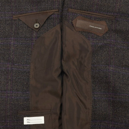 [Used] TAGLIATORE wool nylon check 2B tailored jacket brown gray x purple [size 48] [GRY] [A/W] [Condition rank B] ​​[Men&