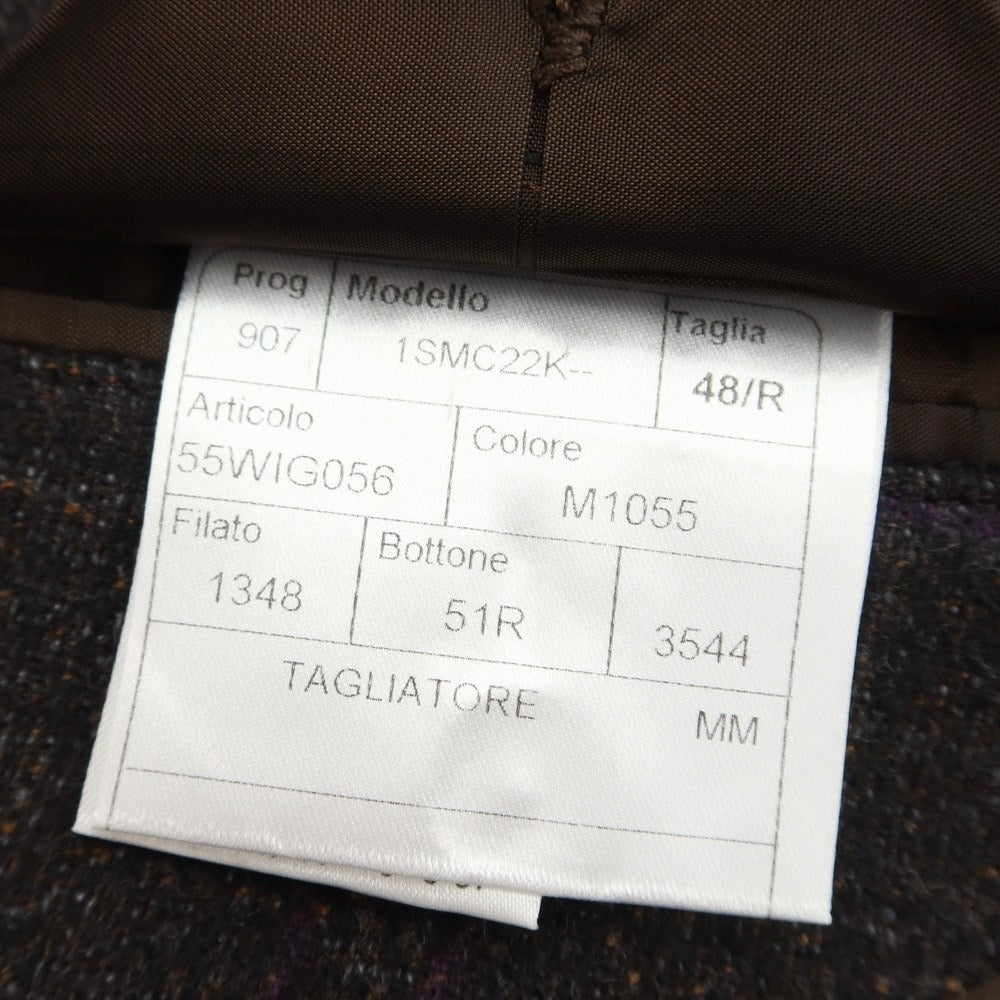 [Used] TAGLIATORE wool nylon check 2B tailored jacket brown gray x purple [size 48] [GRY] [A/W] [Condition rank B] ​​[Men&