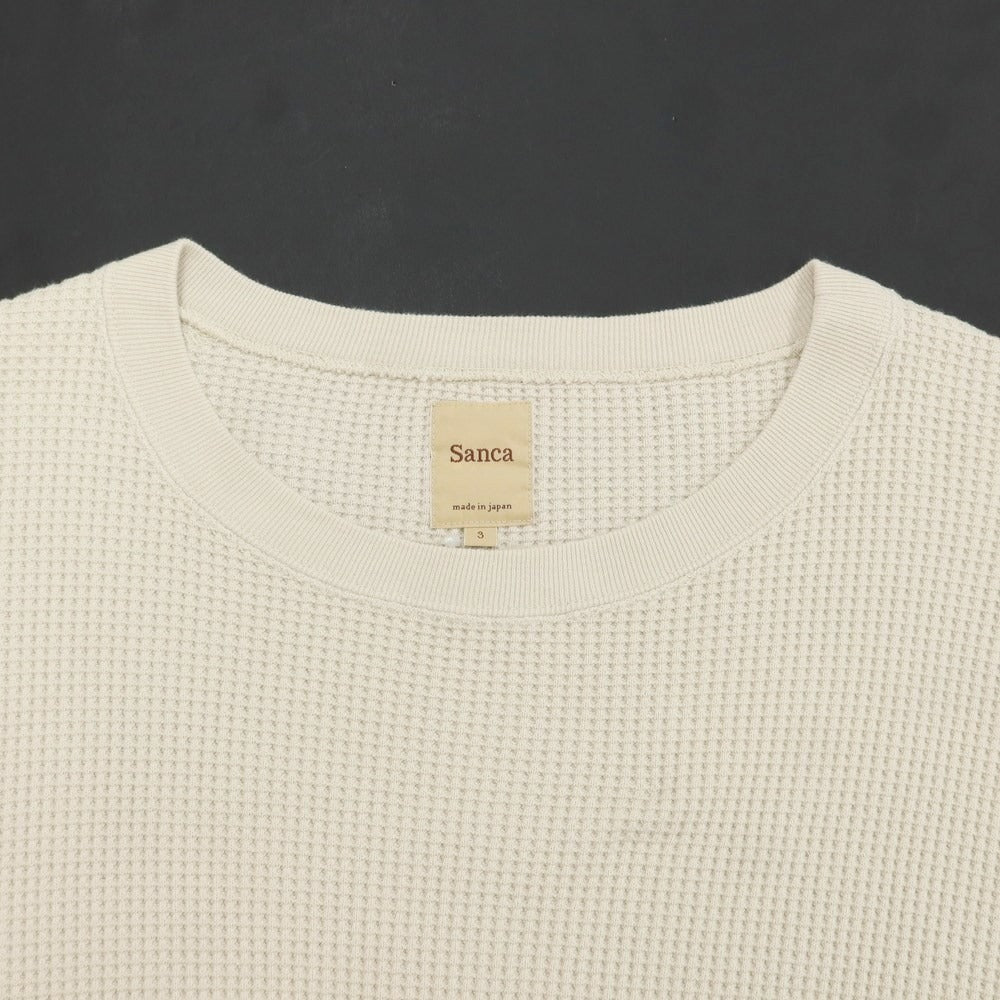 【中古】サンカ Sanca サーマルコットン ワイドシルエット 長袖Ｔシャツ ライトベージュ【サイズ3】【BEI】【S/S/A/W】【状態ランクB】【メンズ】【769176】