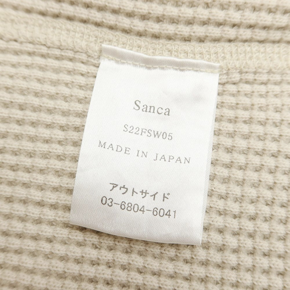【中古】サンカ Sanca サーマルコットン ワイドシルエット 長袖Ｔシャツ ライトベージュ【サイズ3】【BEI】【S/S/A/W】【状態ランクB】【メンズ】【769176】