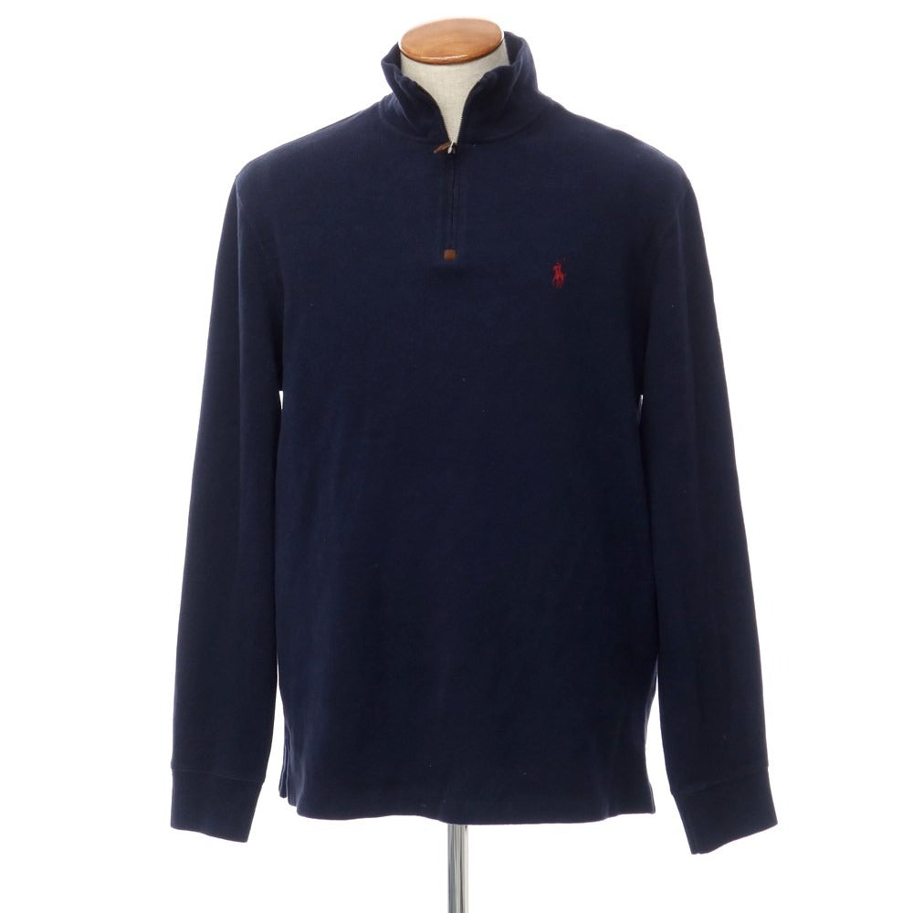 [Used] Polo Ralph Lauren Cotton Half Zip Stand Collar Knit Navy [Size M] [NVY] [S/S] [Condition Rank C] [Men&