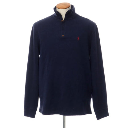 [Used] Polo Ralph Lauren Cotton Half Zip Stand Collar Knit Navy [Size M] [NVY] [S/S] [Condition Rank C] [Men&