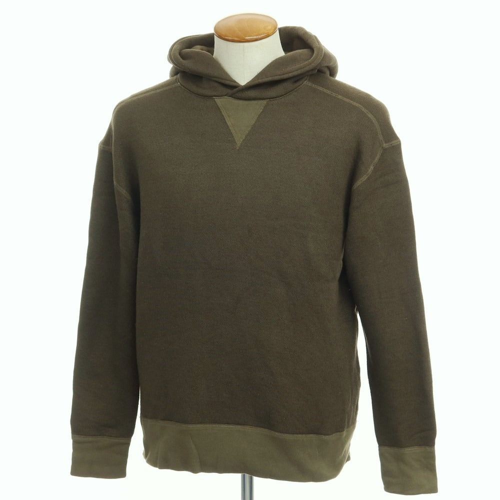 【中古】スリードッツ three dots コットンレーヨン プルオーバー パーカー オリーブ【サイズM】【GRN】【A/W】【状態ランクC】【メンズ】【768989】