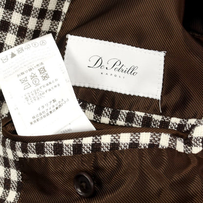 [Used] DE PETRILLO Wool cotton check 3B tailored jacket brown x white [Size 46] [BRW] [S/S] [Condition rank B] [Men&