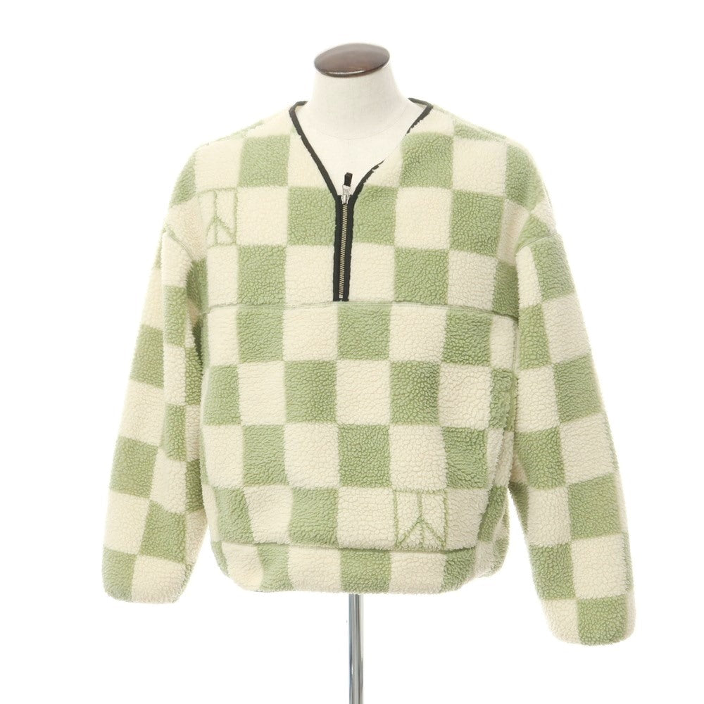 【中古】サタデーズ ニューヨークシティ Saturdays NYC チェック プルオーバー フリースジャケット アイボリーxグリーン系【サイズL】【GRN】【A/W】【状態ランクC】【メンズ】【768890】