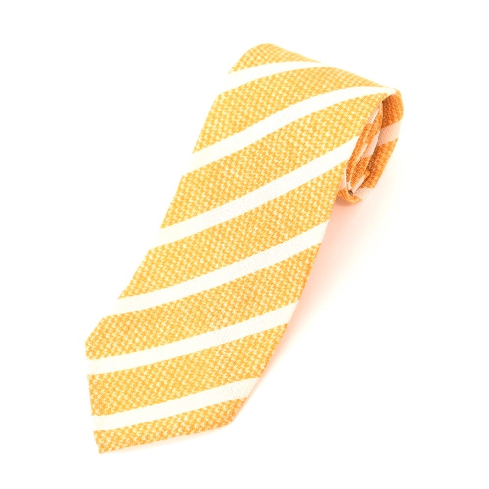 [Used] ERRICO FORMICOLA Striped Print Quattro Pieghe Cotton Silk Tie Orange x Off White [ORG] [S/S/A/W] [Condition Rank B] ​​[Men&