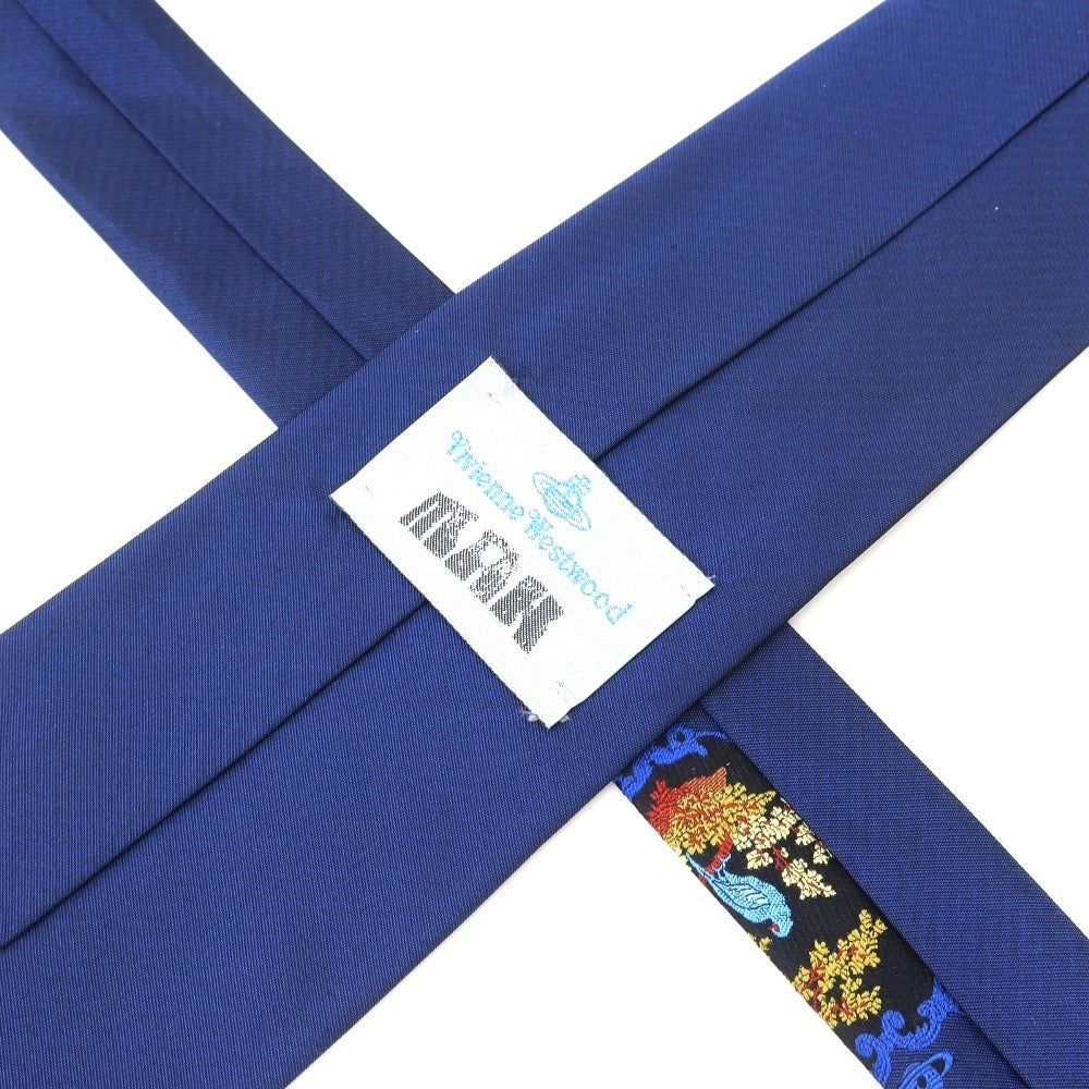 [Used] Vivienne WestwoodMAN Jacquard accent tri-fold silk tie, navy blue [NVY] [S/S/A/W] [Condition: B] [Men&