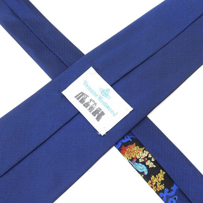 [Used] Vivienne WestwoodMAN Jacquard accent tri-fold silk tie, navy blue [NVY] [S/S/A/W] [Condition: B] [Men&