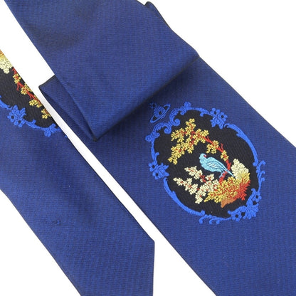 [Used] Vivienne WestwoodMAN Jacquard accent tri-fold silk tie, navy blue [NVY] [S/S/A/W] [Condition: B] [Men&