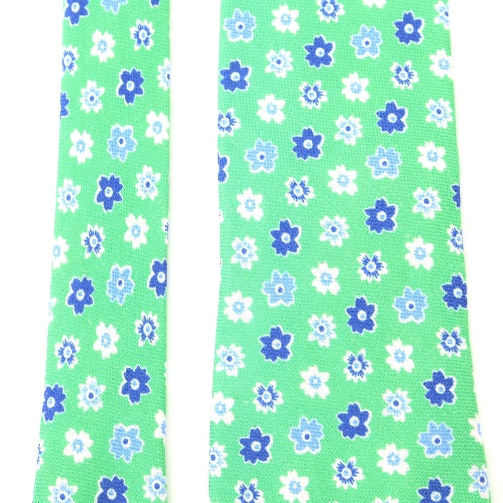 [Used] Altea Floral Print Tri-Fold Linen Silk Tie Green [GRN] [S/S] [Condition Rank B] [Men&