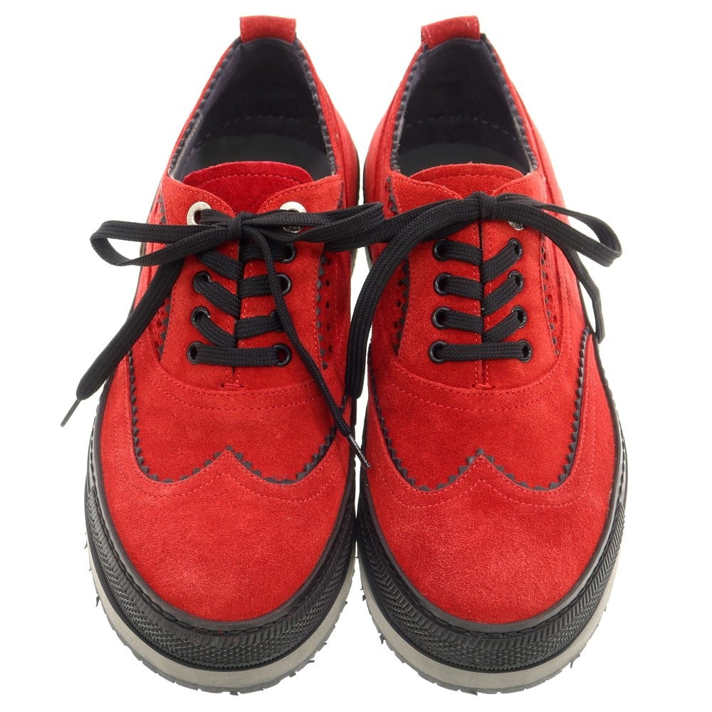 [Used] CESARE PACIOTTI 4US Suede Blind Brogue Sneakers Red x Black [Size 5] [RED] [S/S/A/W] [Condition Rank A] [Men&