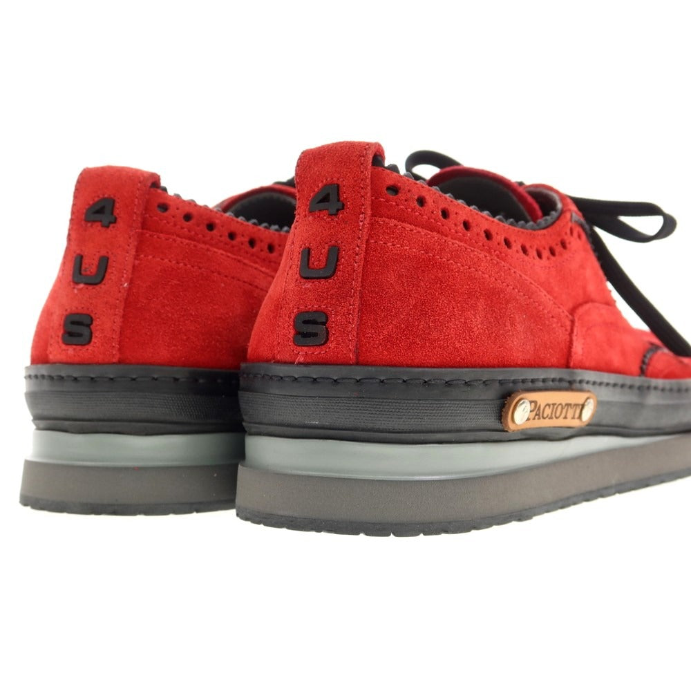[Used] CESARE PACIOTTI 4US Suede Blind Brogue Sneakers Red x Black [Size 5] [RED] [S/S/A/W] [Condition Rank A] [Men&
